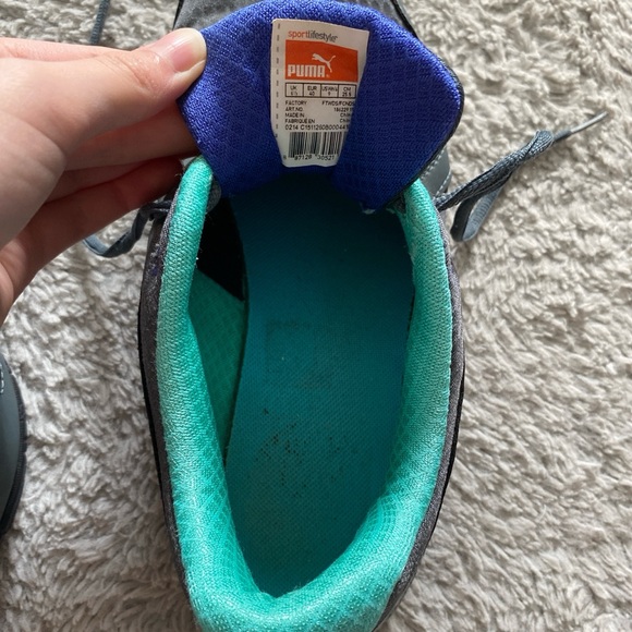 Puma grey/purple/teal trainers - Picture 4 of 4